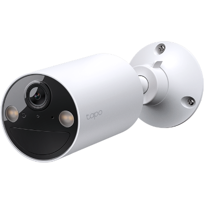 CAMERA IP Exterior cu acumulatori TP-LINK, IP66, dist. IR 15 m, tip lentila fixa 3.15 mm, 3 Mpx rezolutie 2K, RJ-45 + wireless, microfon, carcasa plastic, include 2 bucati, "Tapo C410(2-pack)"