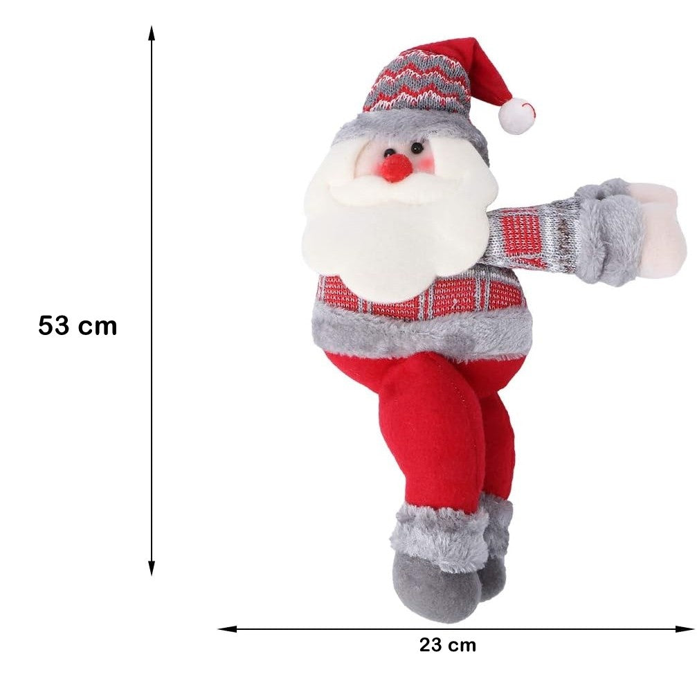 Clema pentru perdea, prindere cu arici, model Mos Craciun pe partea stanga, material textil/poliester, 53 x 23 cm, Multicolor