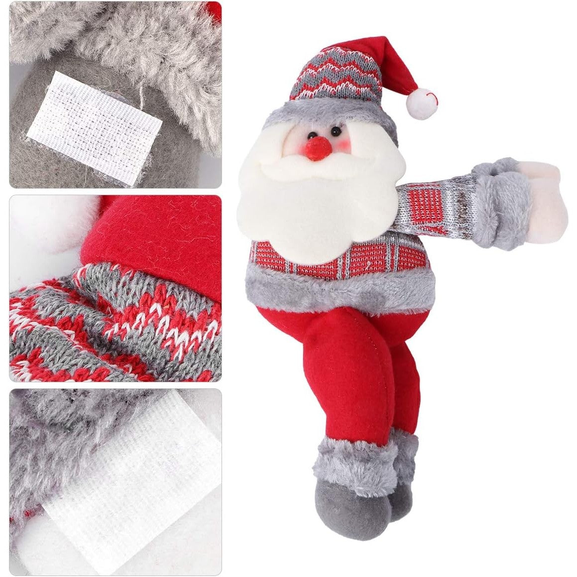 Clema pentru perdea, prindere cu arici, model Mos Craciun pe partea stanga, material textil/poliester, 53 x 23 cm, Multicolor