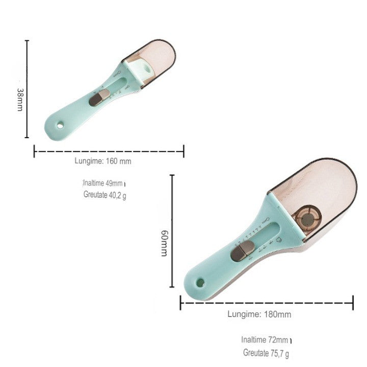 Set 2 Cupe Gradate pentru Bucatarie, Cupe de Masurat Reglabile, Ergonomic, Confortabil, pentru Lichide si Solide, Volum ajustabil 5-30ml, 30-130ml, Culoare Albastru