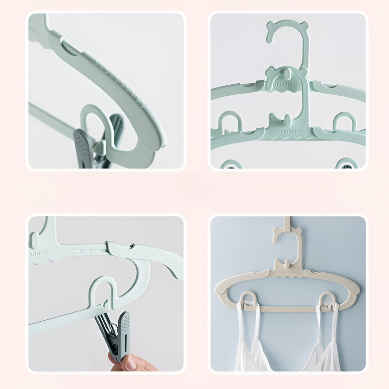 Set 10 de Cleme pentru Haine, de Prindere pentru Pantaloni, Atasabile la Umerase, 1.6x2.3x6.35 cm, Maro