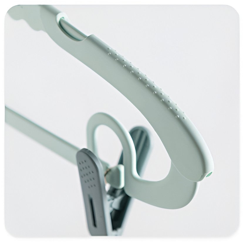 Set 10 de Cleme pentru Haine, de Prindere pentru Pantaloni, Atasabile la Umerase, 1.6x2.3x6.35 cm, Verde
