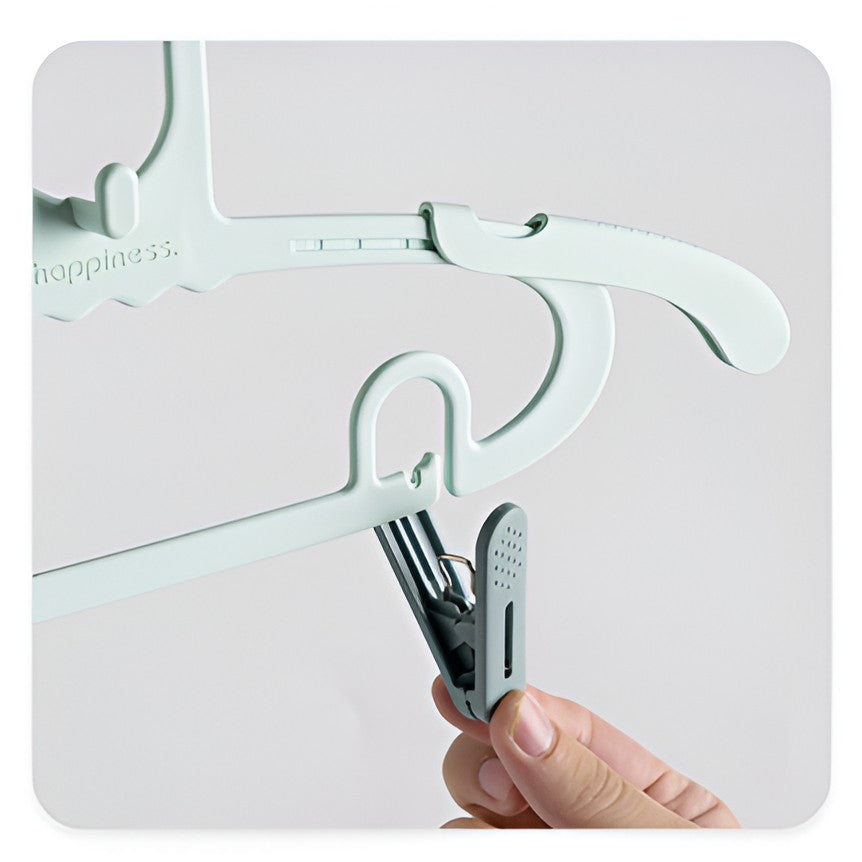 Set 10 de Cleme pentru Haine, de Prindere pentru Pantaloni, Atasabile la Umerase, 1.6x2.3x6.35 cm, Verde