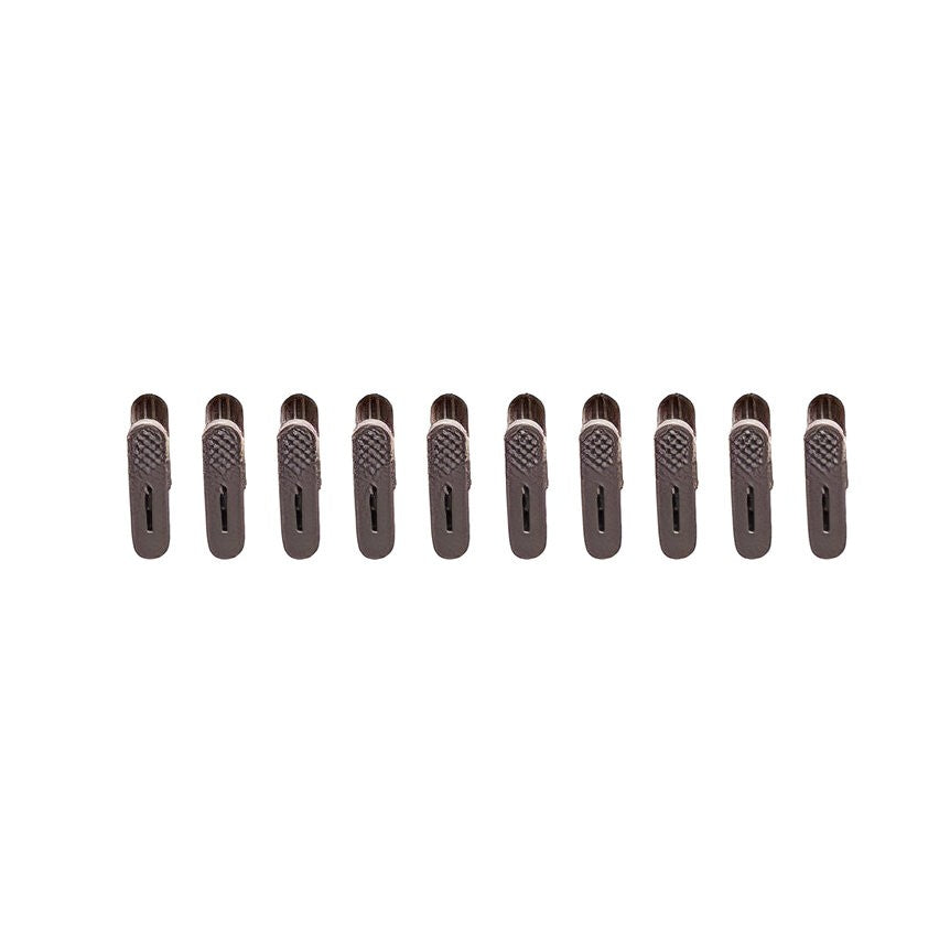 Set 10 de Cleme pentru Haine, de Prindere pentru Pantaloni, Atasabile la Umerase, 1.6x2.3x6.35 cm, Maro