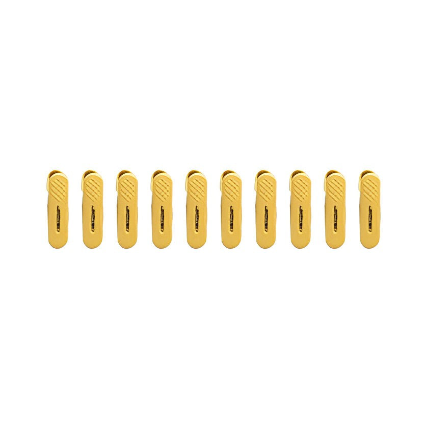 Set 10 de Cleme pentru Haine, de Prindere pentru Pantaloni, Atasabile la Umerase, 1.6x2.3x6.35 cm, Galben