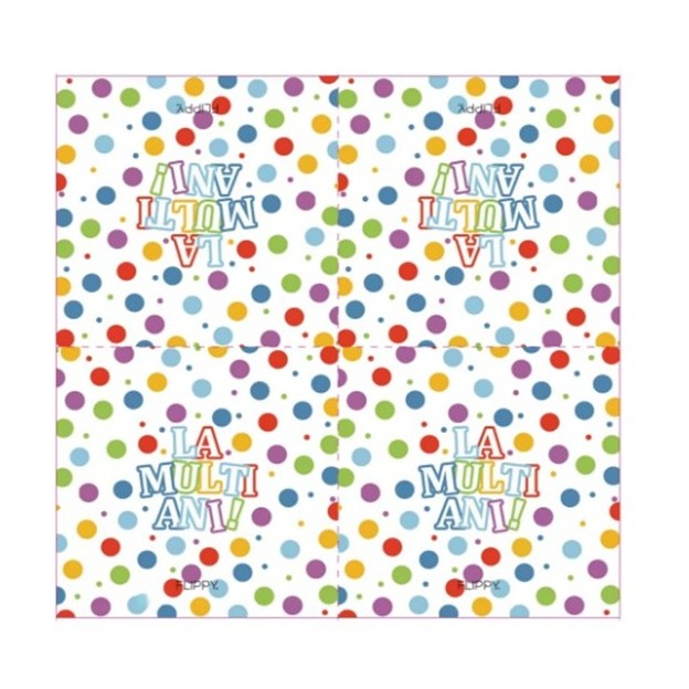 Set 20 Servetele de Masa, Colectia LA MULTI ANI, 33 x 33 cm, din Hartie, Multicolor