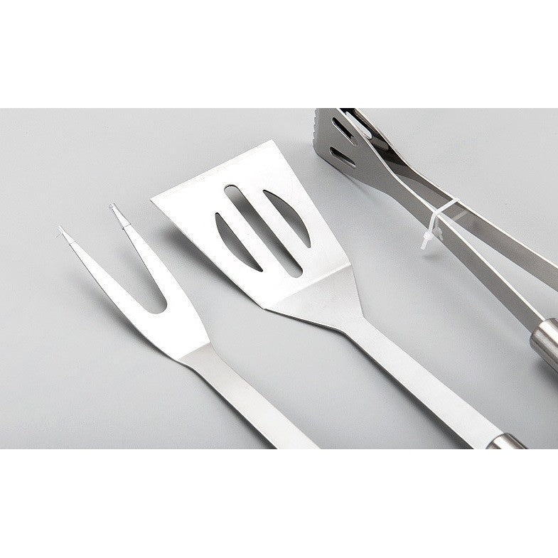 Set 20 Ustensile pentru Gratar, din Otel Inoxidabil, Geanta Oxford, Argintiu