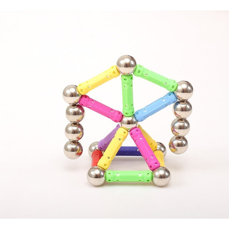 Set 206 Piese Betisoare Magnetice, din Plastic/Magnet, +3 Ani, Multicolor