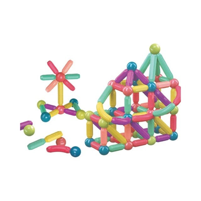 Set 25 de Piese Magnetice de Constructie, Flippy, Puzzle, Forme, 3 Ani, ABS, Magnet, 16x6x14 cm, Multicolor