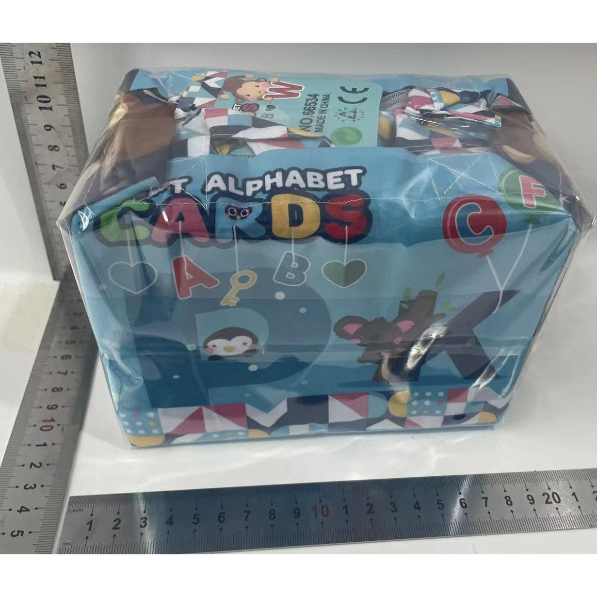 Set 26 Carduri din Panza cu Doua Fete, Model Litere, Educational, Interactiv, Saculet Inclus, Multicolor