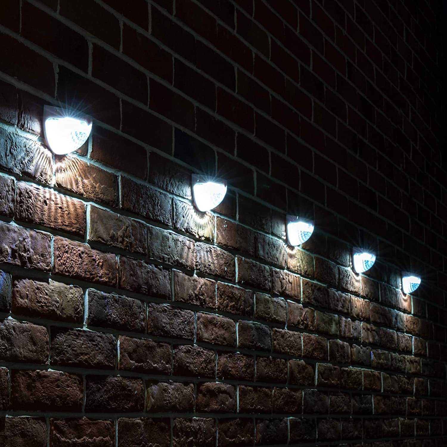 Set 2x Lampa solara de perete 6LED, carcasa alba, lumina alb rece