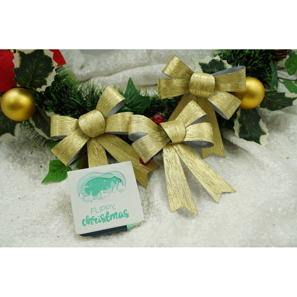 Set 3 fundite pentru brad, Aurii, 10 x 11 cm, din poliester