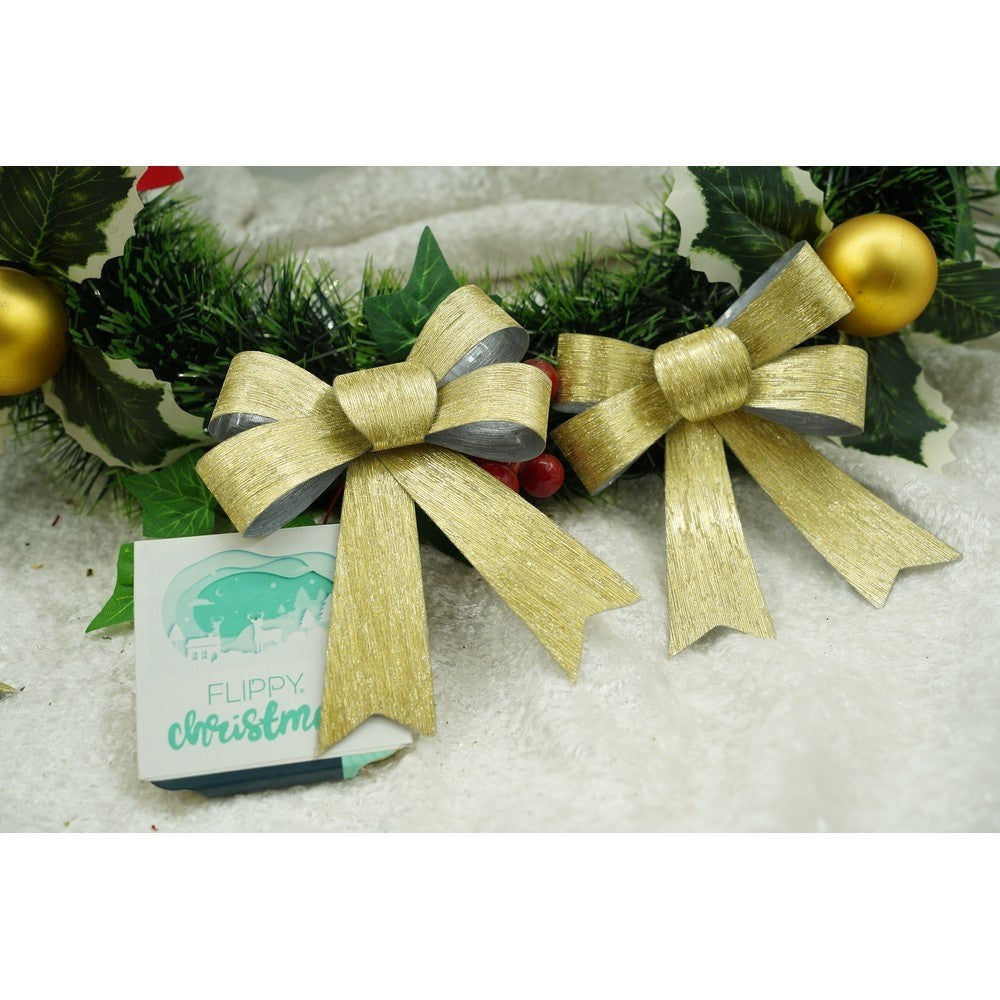 Set 3 fundite pentru brad, Aurii, 10 x 11 cm, din poliester