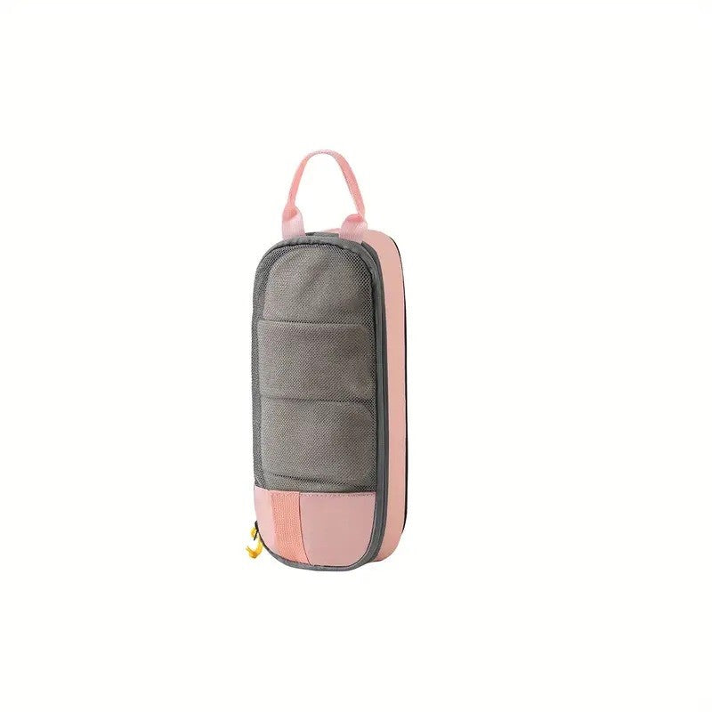 Set 3 Genti de Calatorie Pentru Depozitare, Compresibile, 3 Dimensiuni, Mic, Mediu, Mare, Impermeabile, Fermoar Dublu, Roz