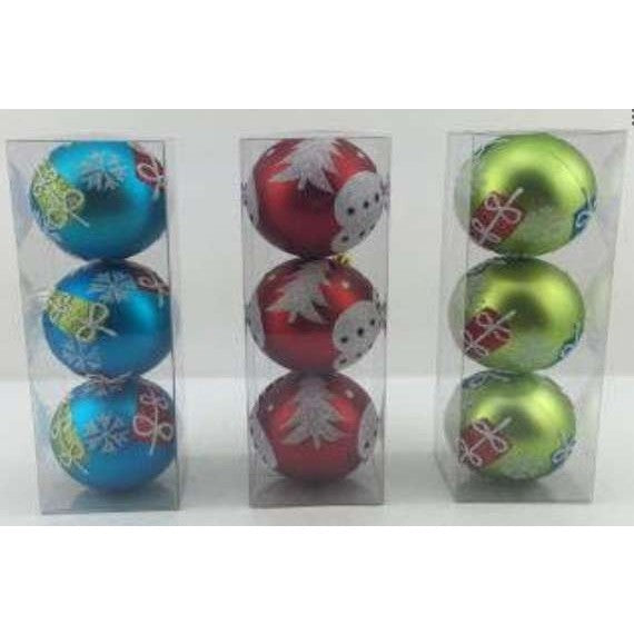 Set 3 globulete multicolor - printing - 8cm