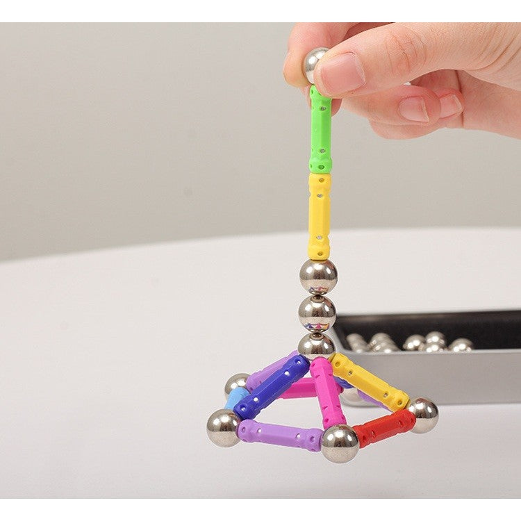 Set 308 Piese Betisoare Magnetice, din Plastic/Magnet, +3 Ani, Multicolor