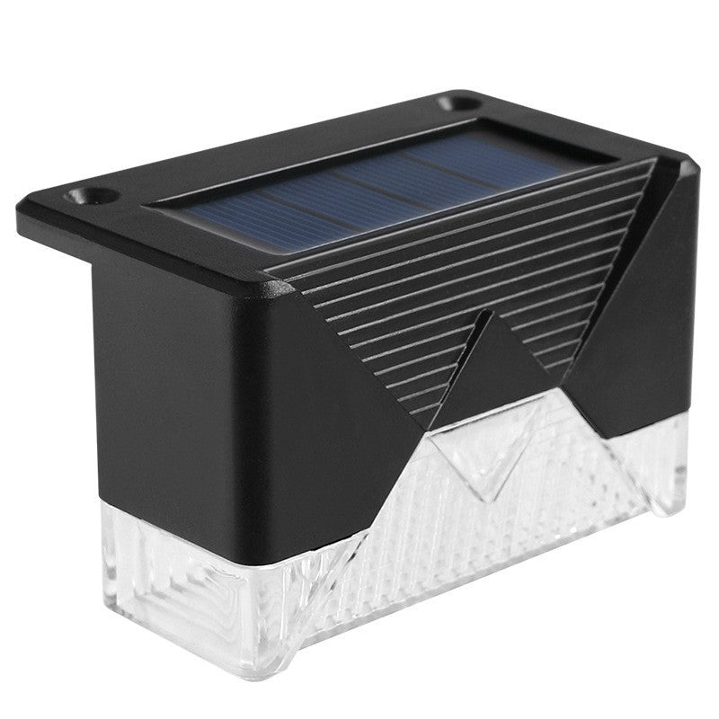 Set 4 Aplice Solare, Lumina LED-uri, IP65, din ABS+PC, 8-10 h Iluminare, Baterie 1.2 V 600 mAh, Montare pe Trepte/Borduri, Lumina Alb Cald, 7.9 x 5 cm, Negru