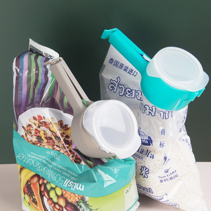 Set 4 cleme cu capac pentru sigilare pungi alimente, material ABS, multicolor