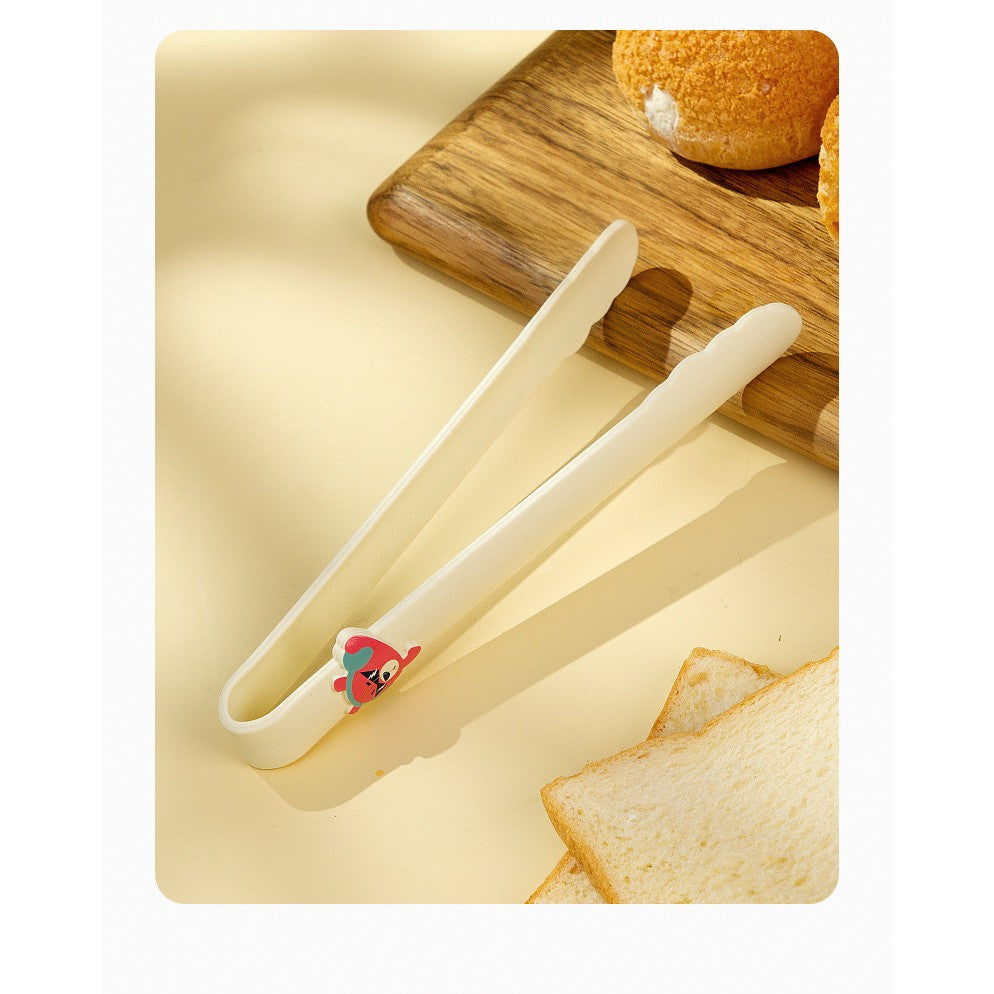 Set 4 Ustensile de Bucatarie, pentru Copii, din Silicon, Termorezistente, Design Animat, 13 x 24 x 5 cm, Bej