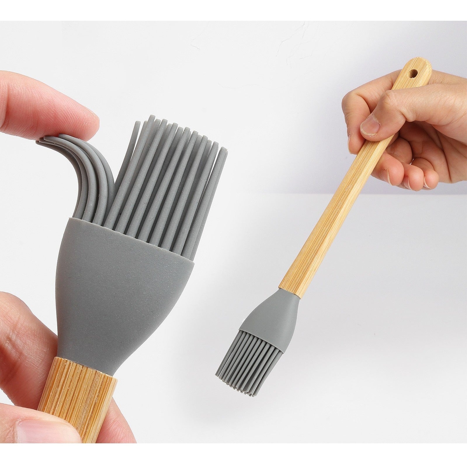 Set 5 Mini Spatule de Silicon pensula, Stejar, Multicolor
