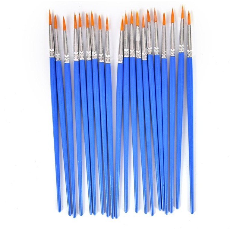Set 5 Pensule Multifunctionale, Flippy, pentru Pictura pe Fata, Varf Ascutit, 17.5 cm, Albastru