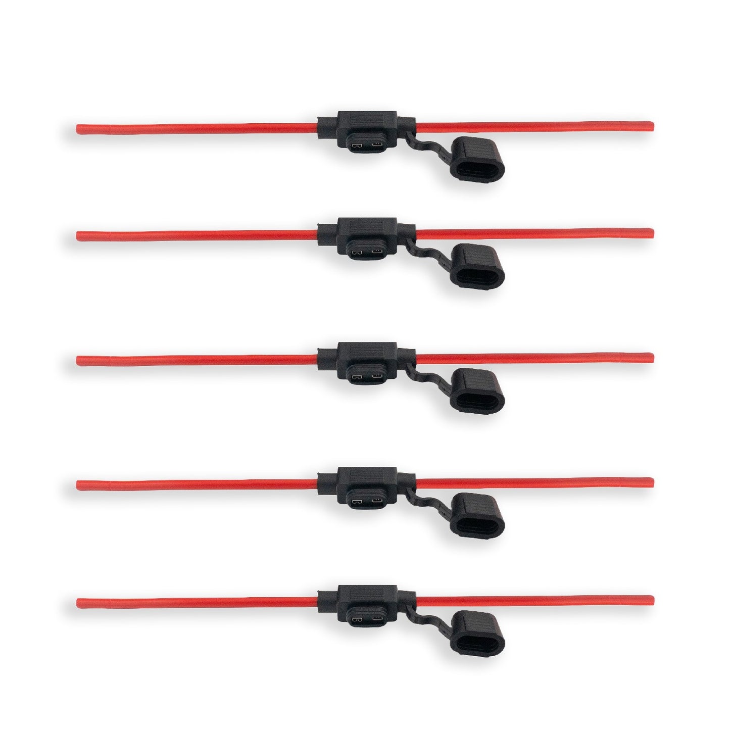 Set suport siguranță auto etanșe Carguard - 5 buc – cablu 22 cm cupru 1 mm² – max 15A