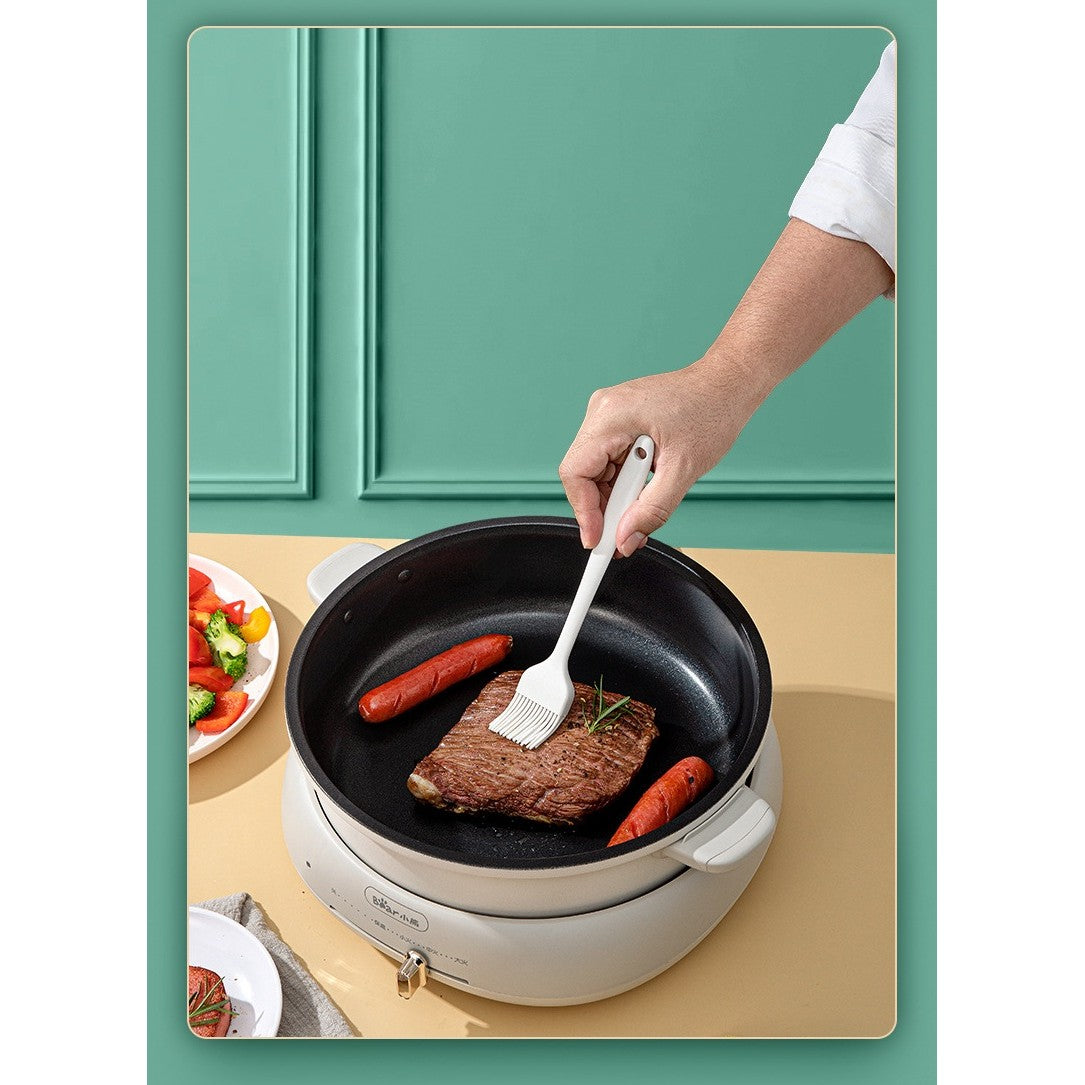 Set 5 Ustensile de Bucatarie, Flippy, din Silicon+Inox, Termorezistente, Antiaderente, 28 x 26 x 2 cm, Alb Maro