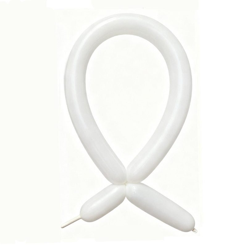Baloane de Modelaj, Set 50 bucati, Model Standard, din Latex, 30 x 1.5 cm, 1.8 g per unitate, pana la 150 cm, Alb