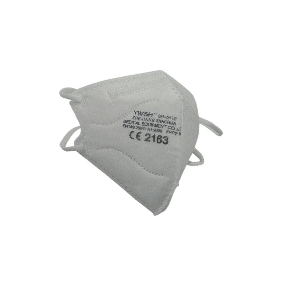 Set 50 bucati Masca de protectie faciala pentru copii, ®️, de unica folosinta, FFP2 CE 2163, 5 straturi, nesterila, ambalaj individual, Copii, Alb