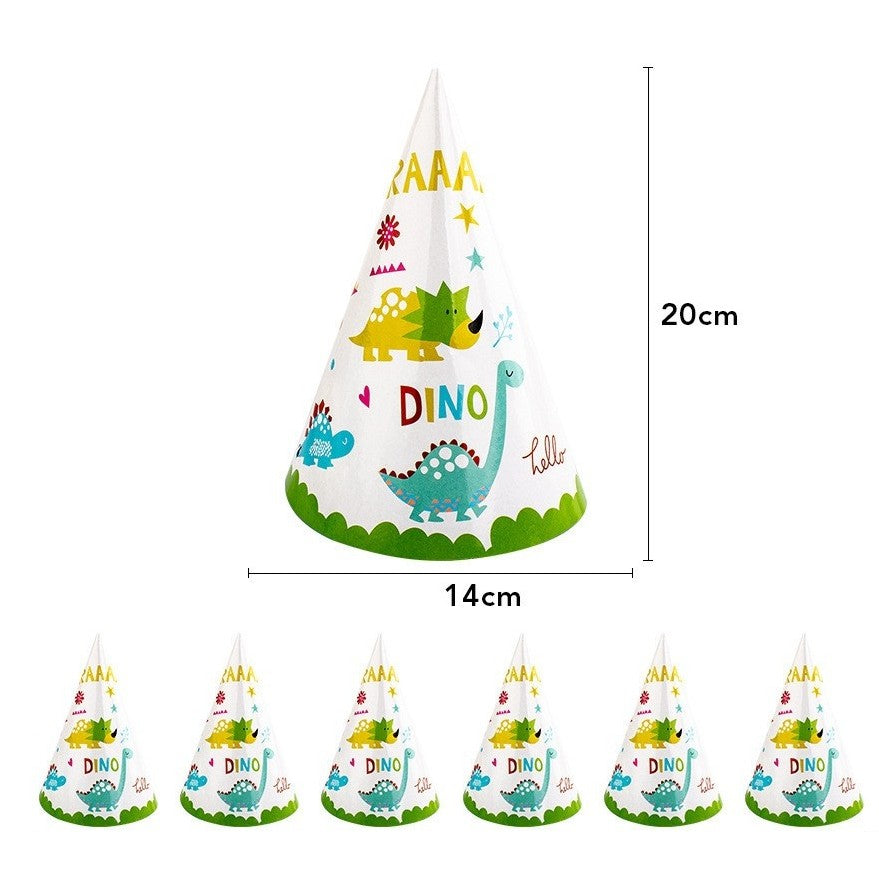 Set 6 Coifuri, Colectia Dino Park, 20 x 14 cm, din Carton, Multicolor