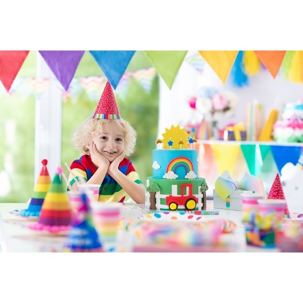 Set 6 Coifuri, Flippy, Petrecere Copii, din Carton, 20 x 13.5 cm, Model 1 Happy Birthday, Multicolor