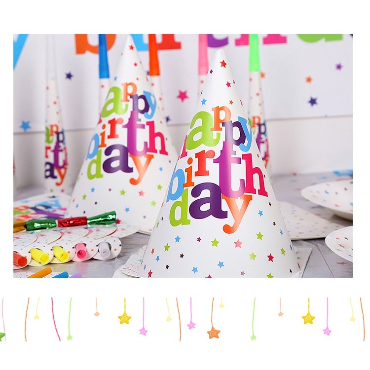 Set 6 Coifuri pentru Petrecere, Colectia Happy Birthday, Multicolor