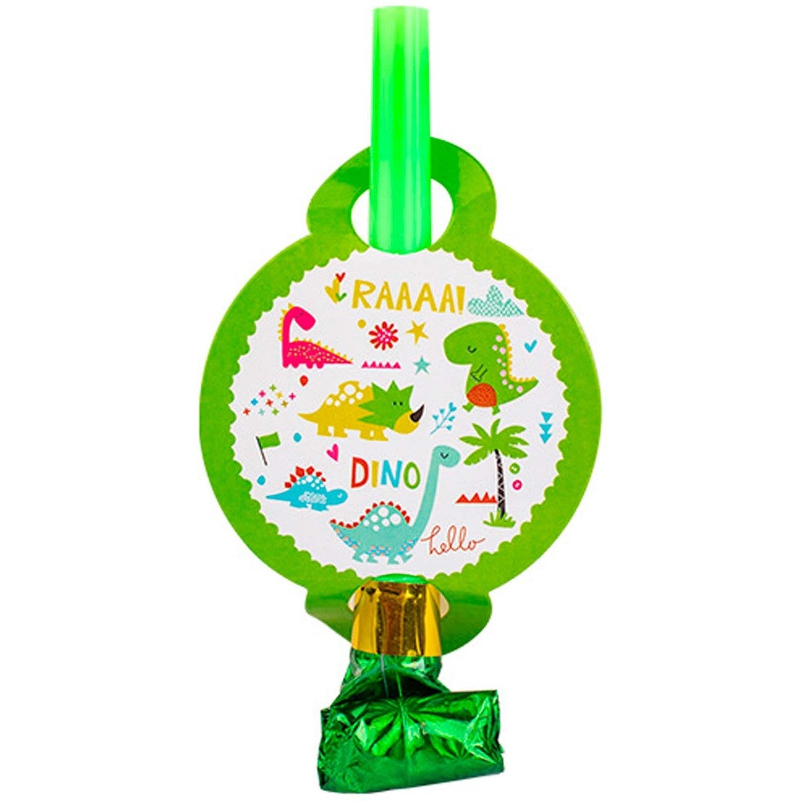 Set 6 Suflatori, Colectia Dino Park, 12 x 7 cm, din Carton/Plastic/Hartie, Multicolor
