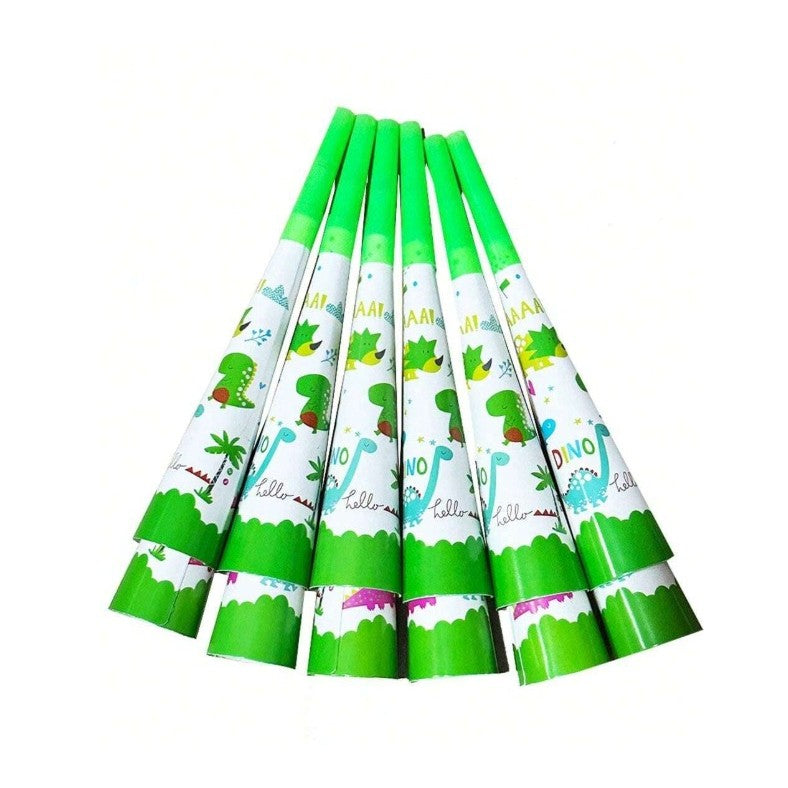 Set 6 Suflatori, Colectia Dino Park, 20 x 5 cm, din Carton, Multicolor