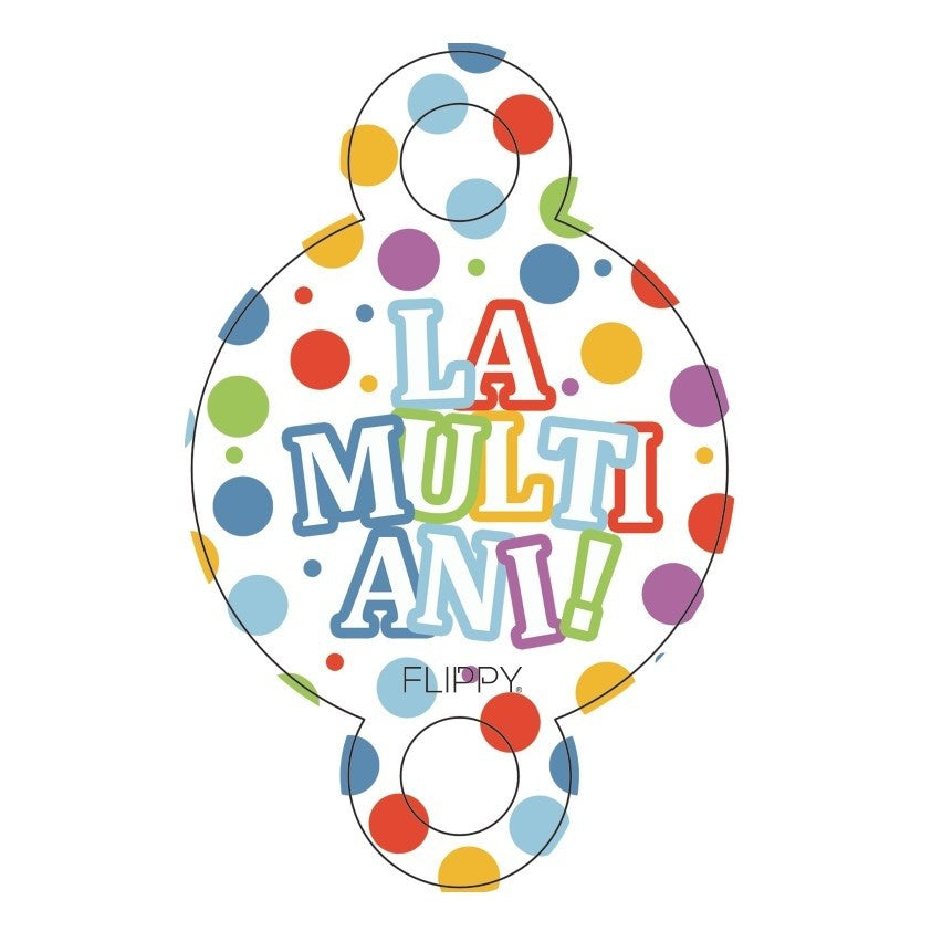 Set 6 Suflatori, Colectia LA MULTI ANI, 19 x 11 cm, din Carton/Plastic/Hartie, Multicolor