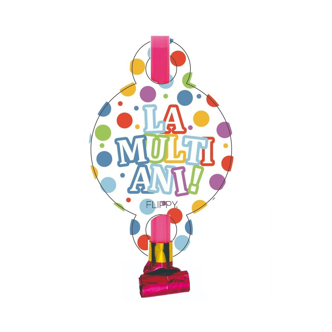 Set 6 Suflatori, Colectia LA MULTI ANI, 19 x 11 cm, din Carton/Plastic/Hartie, Multicolor