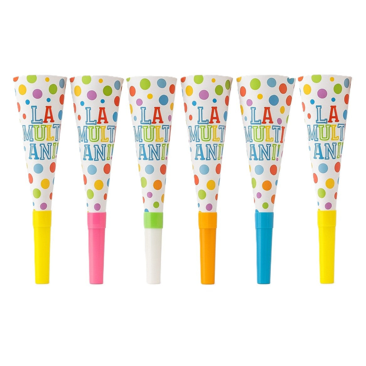 Set 6 Suflatori, Colectia LA MULTI ANI, 20 cm, din Carton, Multicolor