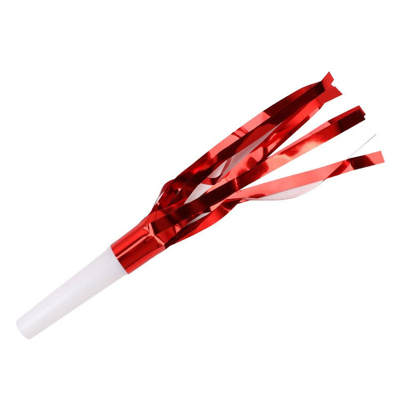 Set 6 Fluiere Party cu Franjuri, din Plastic, Multicolor