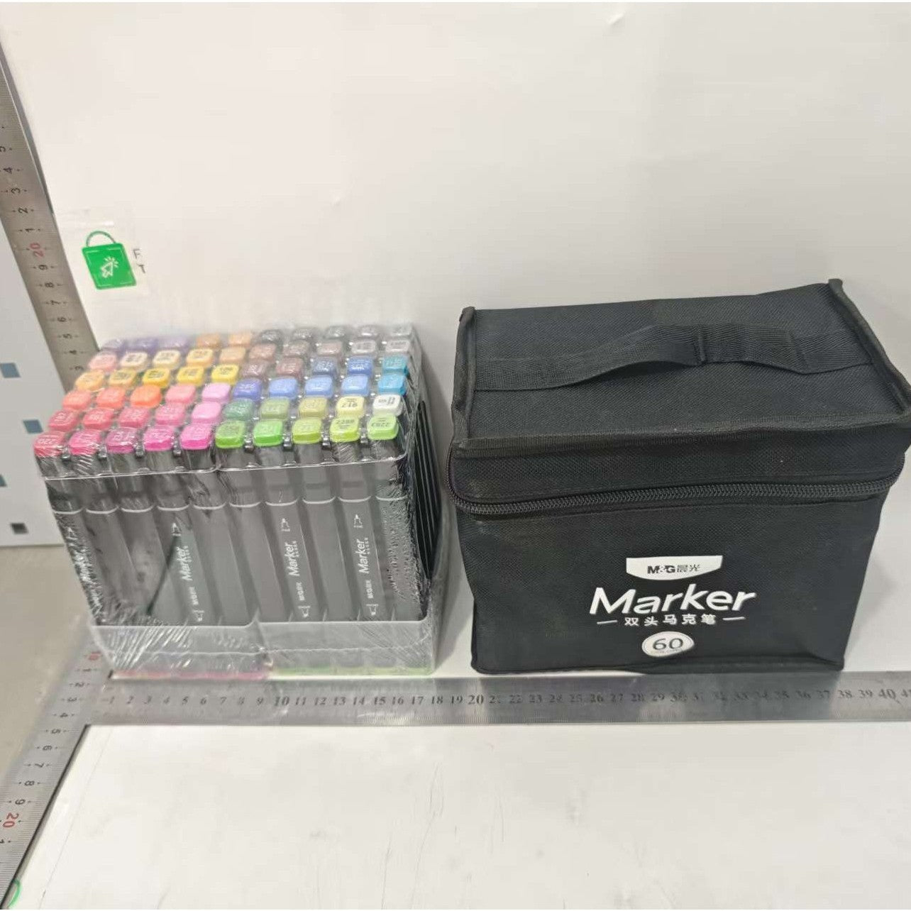 Set 60 Markere Duble, pe Baza de Alcool, Geanta Impermeabila Inclusa, Culori Numerotate, Multicolor