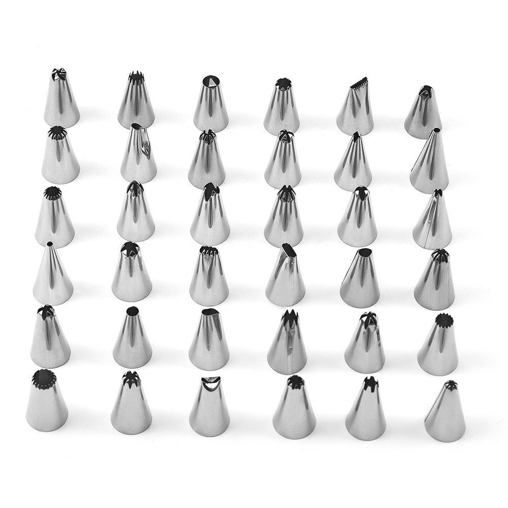 Set 63 Piese Ustensile pentru Ornare Prajituri, din Plastic si Otel Inoxidabil, Forme Briose, Multicolor