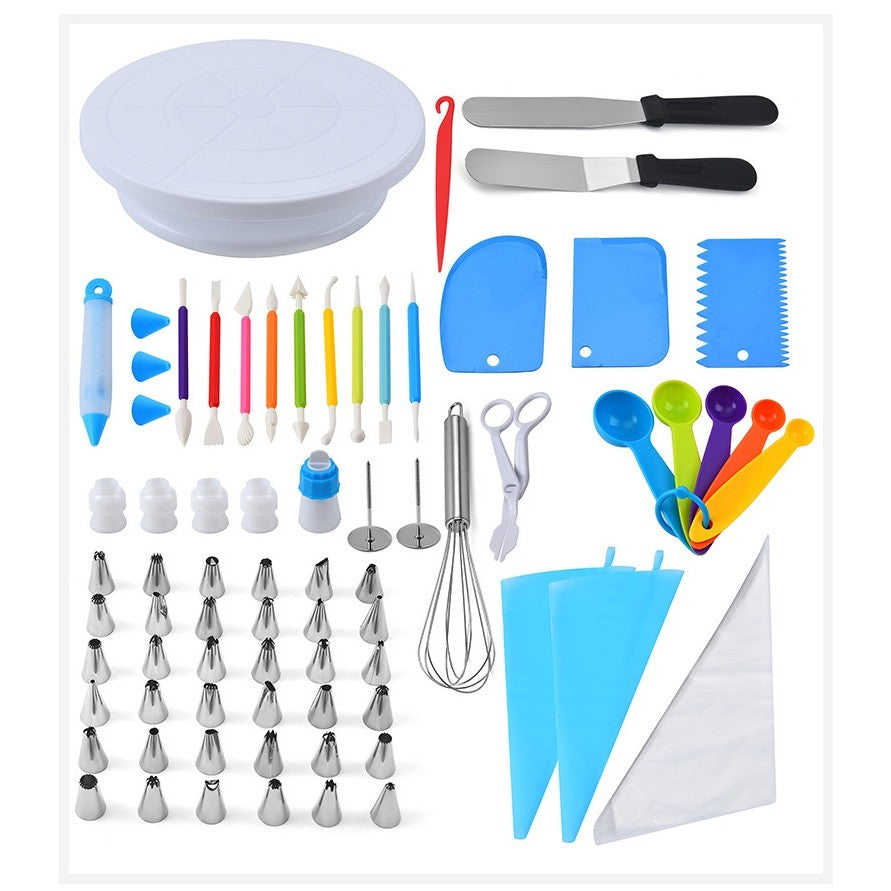 Set 66 Piese Ustensile pentru Ornare Prajituri, din Plastic si Otel Inoxidabil, Multicolor