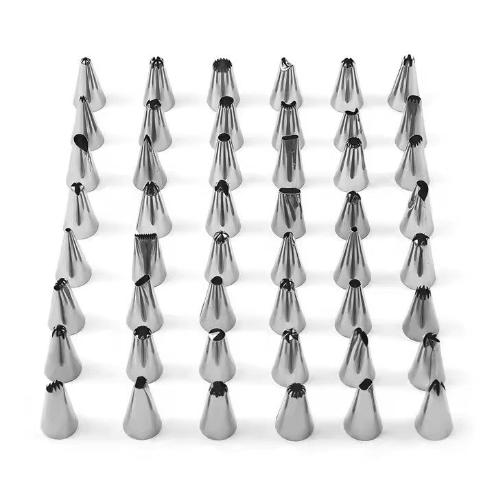 Set 80 Piese Ustensile pentru Ornare Prajituri, din Plastic si Otel Inoxidabil, Forme Briose, Multicolor