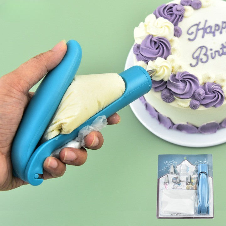 Set Accesorii Decorare Prajituri si Torturi, 5 Capete pentru Modele, 21.7x18.8 cm, Ustensila Manuala pentru Ornare, Albastru