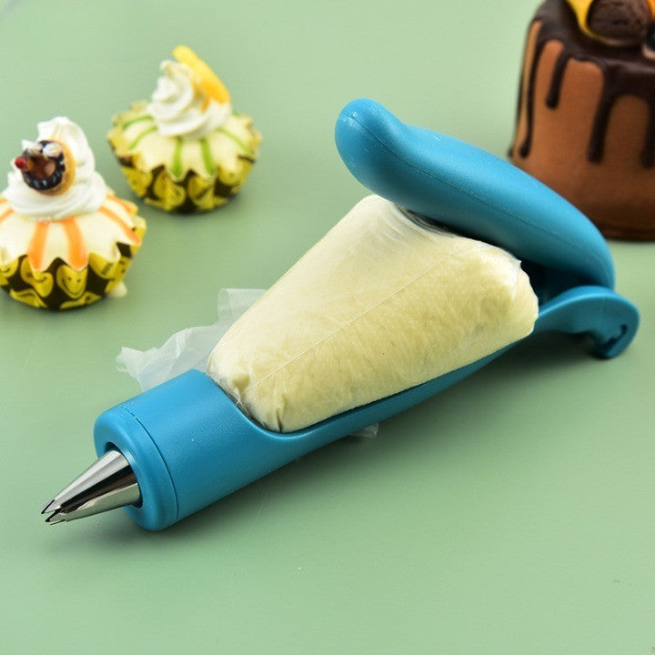 Set Accesorii Decorare Prajituri si Torturi, 5 Capete pentru Modele, 21.7x18.8 cm, Ustensila Manuala pentru Ornare, Albastru