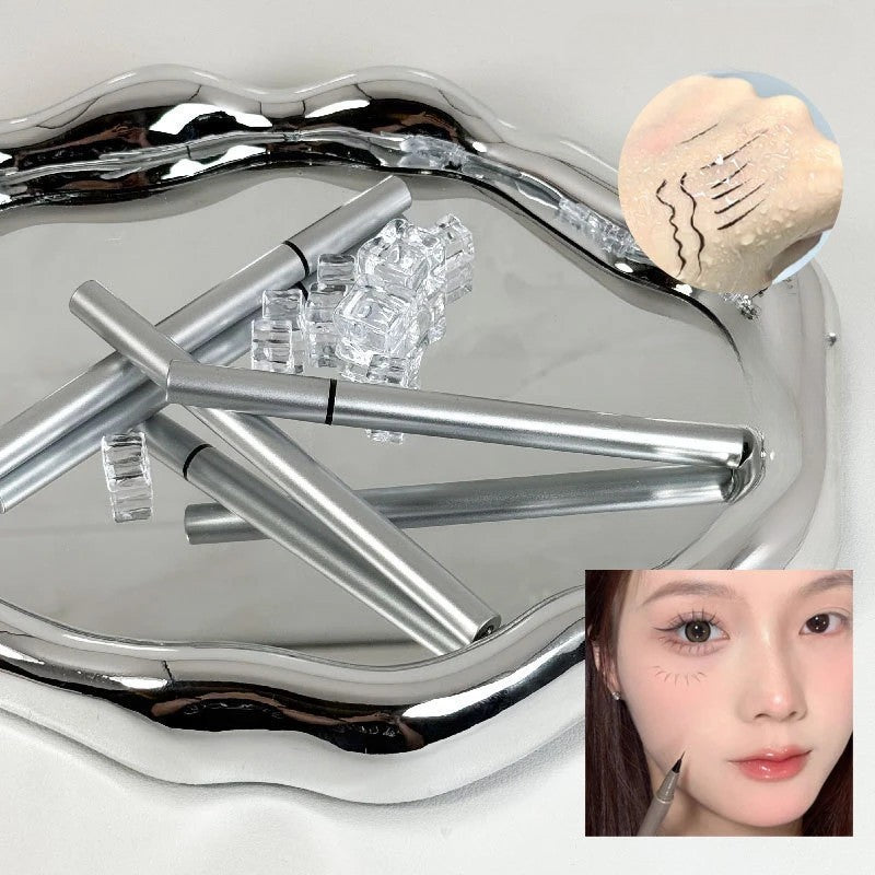 Kit de Aplicare Tuș pentru Începători, 4 Piese, Șablon Eyeliner și Accesorii Machiaj, Tuș Impermeabil Negru, Cutie Roz