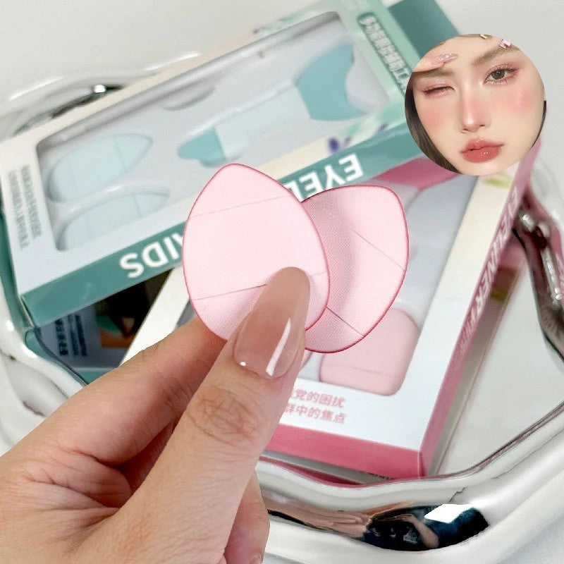 Kit de Aplicare Tuș pentru Începători, 4 Piese, Șablon Eyeliner și Accesorii Machiaj, Tuș Impermeabil Negru, Cutie Roz