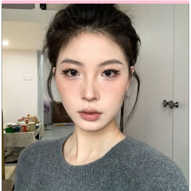 Kit de Aplicare Tuș pentru Începători, 4 Piese, Șablon Eyeliner și Accesorii Machiaj, Tuș Impermeabil Negru, Cutie Roz