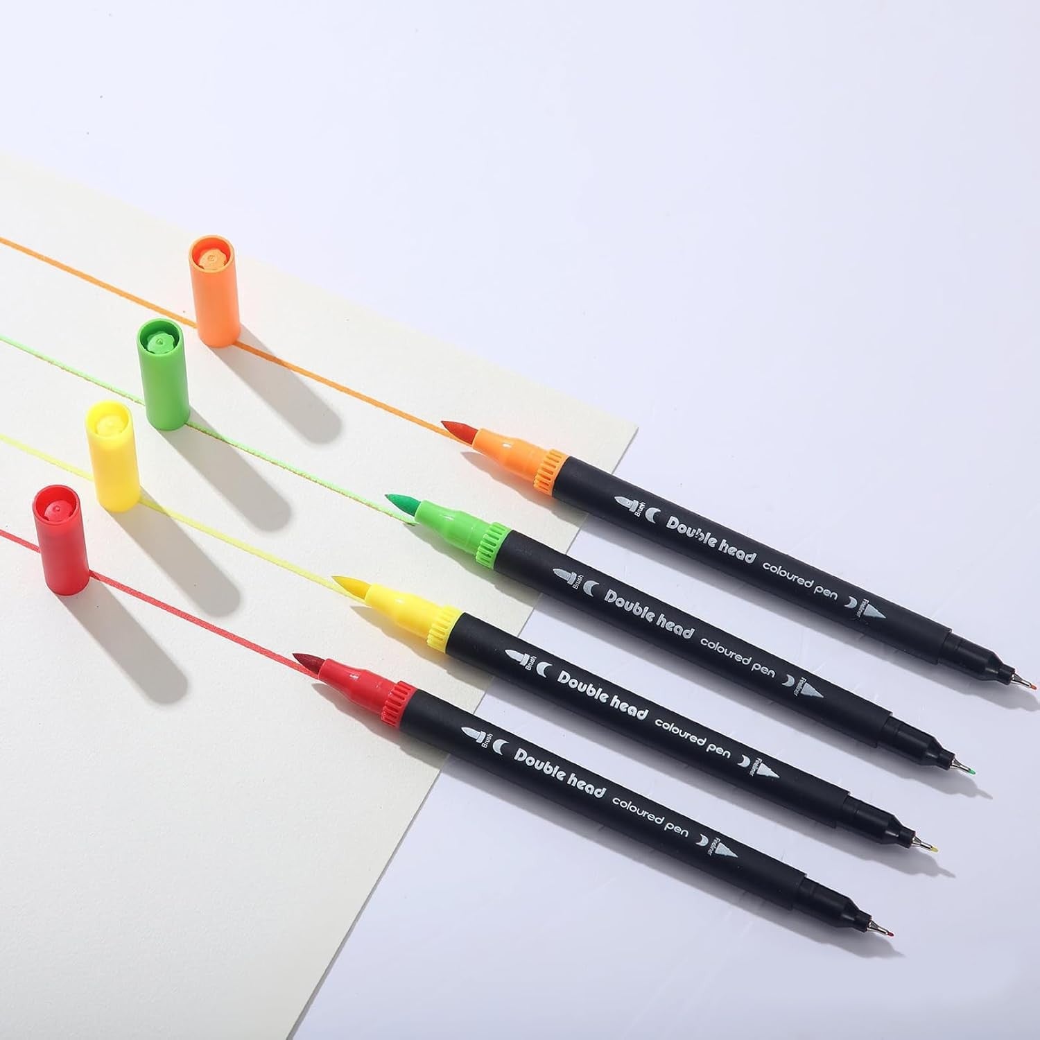 Set Carioci pe Baza de Apa, Flippy, 2 in 1, pentru Pictura, Caligrafie, 60 Culori, Penar Negru, Corp Carioca Negru, 26.5 x 17.5 x 4.5 cm, Multicolor
