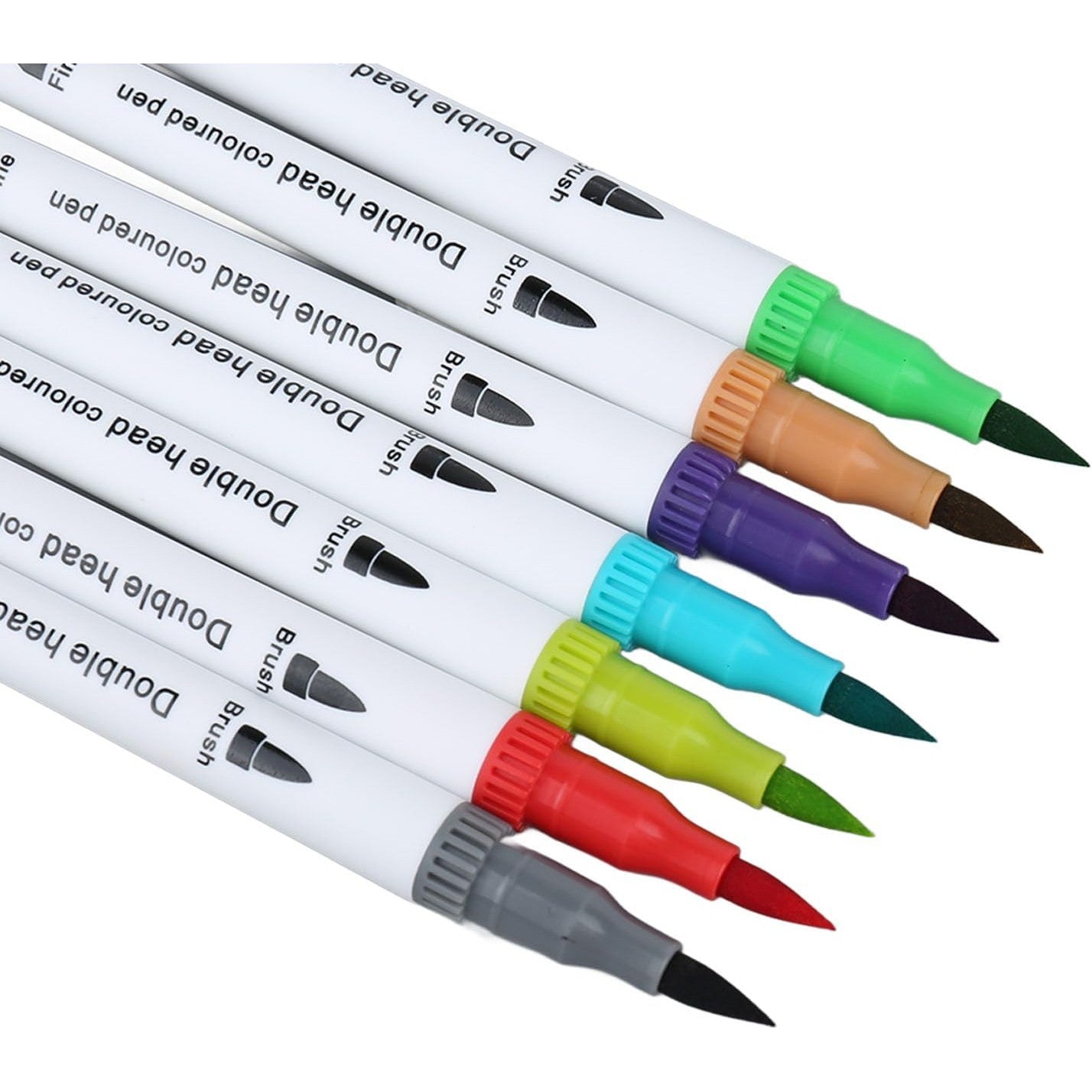 Set Carioci pe Baza de Apa, Flippy, 2 in 1, pentru Pictura, Caligrafie, 72 Culori, Penar Negru, Corp Carioca Alb, 24.5 x 18.5 x 5 cm, Multicolor