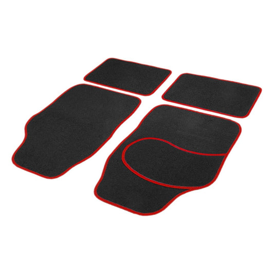 Set covorase auto textile universale Carguard 64 x 44 cm | 44 x 29 cm - negru - rosu